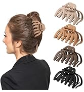 Large Hair Clips Claw,Match any Outfit,4 Pcs Octopus Claw Clips Matte,Suitable for thick hair,Ele...