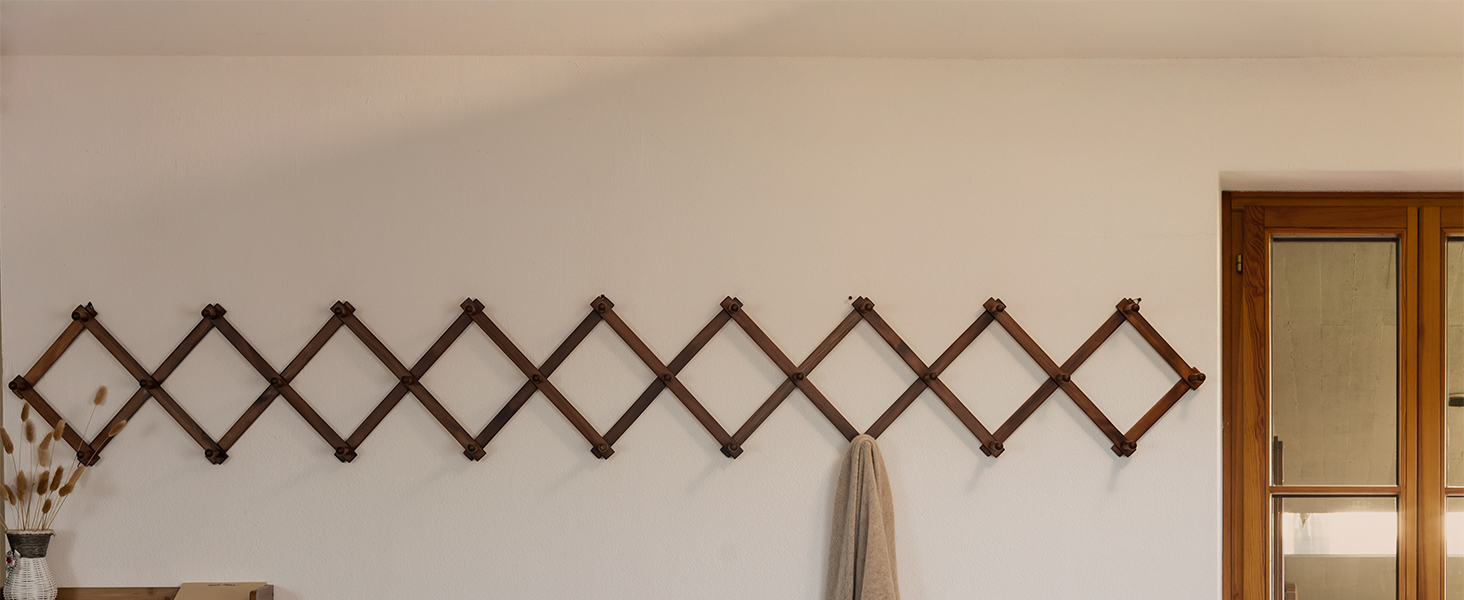 SKOLOO Upgrade 2.0 accordion wall hanger ,28 pegs, dark walnut