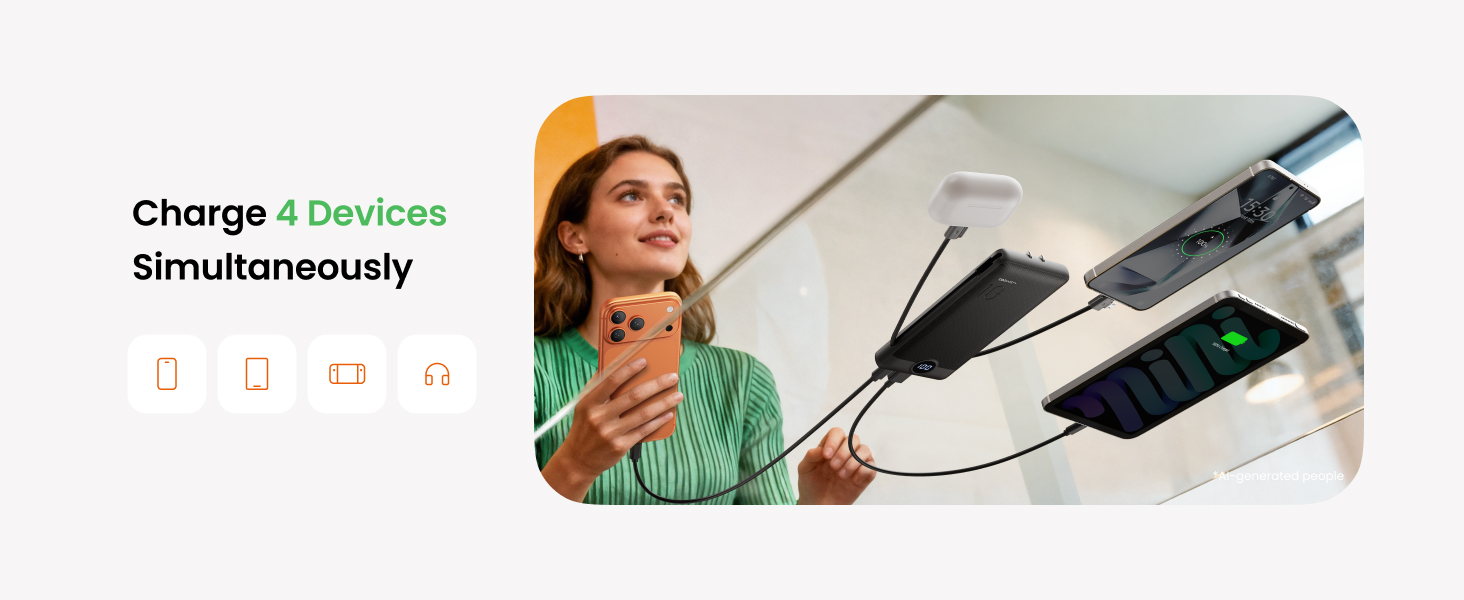 Charge Four Devices Simultaneously-Black