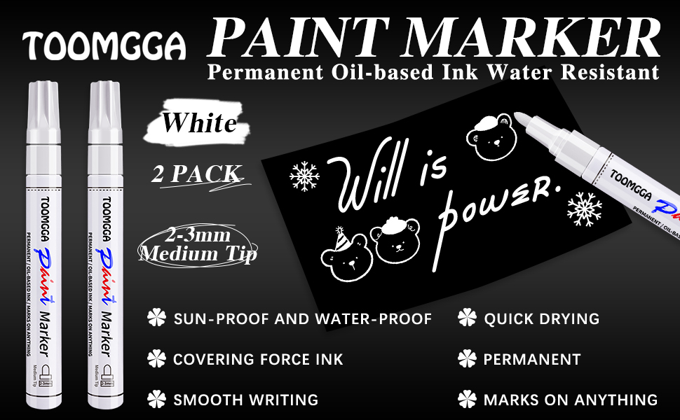 White Paint Pen Permanent Paint Markers