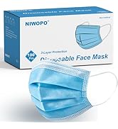 NIWOPO Disposable Face Masks, 100PCS 3 Ply Protection Mask