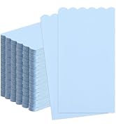 FALIZIFU 100 Pcs Light Blue Scalloped Dinner Napkins 2-Ply Blue Scalloped Paper Hand Towels for G...