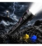 SKYFIRE Tactical Flashlight High Lumens with Yellow & Blue Color Lenses | Rechargeable 5000 Super...