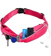 Running Belt for Men Women,Running Waist Pack with 2 Pockets Reflective Slim Sports Money Belt fo...