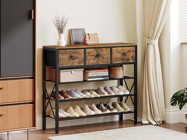 shoe rack with drawers
