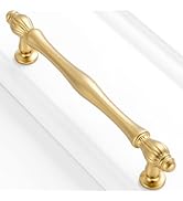 BEROSSA 5 Inch Screw Spacing, Brushed Gold French Style Classical Pulls, Kitchen Cabinet Handles,...