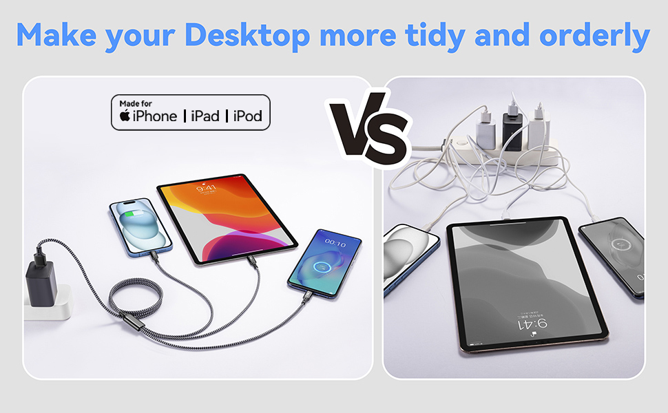 Nylon Braided Multiple USB Cable fast charging cable 4 iin1 micro usb cable usb type c charger cord