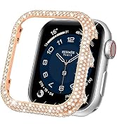 Mosonio Metal Case Cover Compatible with Apple Watch 40mm, Full Bling Metal Watch case 40mm for W...