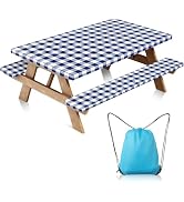 Loiyadn Picnic Table Cover with Bench Covers - Camping Essentials Camping Table Cover Waterproof ...