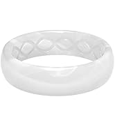 Groove Life Solid Thin Silicone Ring - Breathable Rubber Wedding Rings for Women, Lifetime Covera...
