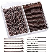 Teenitor 100Pcs Bobby Pins Bobby Pins for Women, Brown Bobby pins Hair Pins, Hair Pins for Women ...
