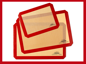 last confection silicone baking mats, quarter sheet and half sheet size, quarter sheet baking mat
