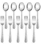 E-far Toddler Forks and Spoons Set, 10-Piece Stainless Steel Toddler Utensils Kids Safe Silverwar...