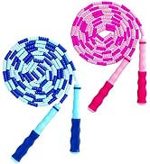 TYSISKNO Jump Rope for Kids Girls and Boys, Soft Beaded Jump Ropes, Adjustable Skipping Rope, Tan...