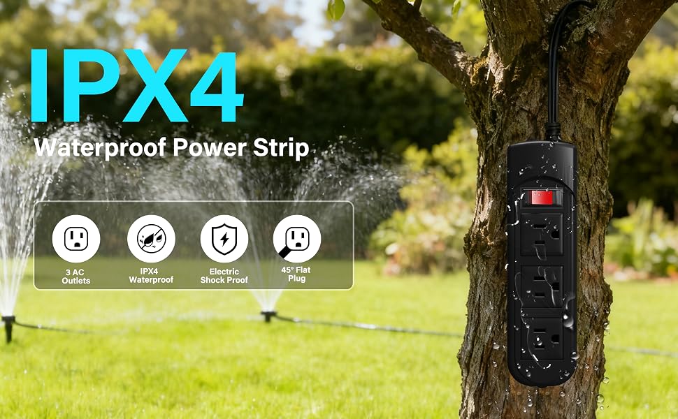 IPX4 Waterproof Power Strip