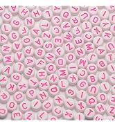 600pcs Acrylic Letter Beads Alphabet Pink Letters White Round Bead, 4x7mm, for Friendship Bracele...