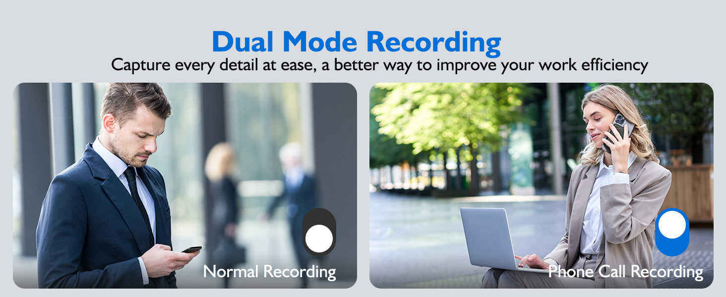 Voice recorder Dual Mode Recording