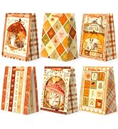 NICROHOME EUR Squirrel Fall Gift Bags with Handles 24 Pack – 8.6"x4.7"x3.1" | Kraft Paper Goodie ...