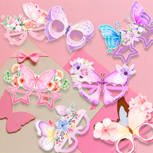 spring butterfly paper party glasses