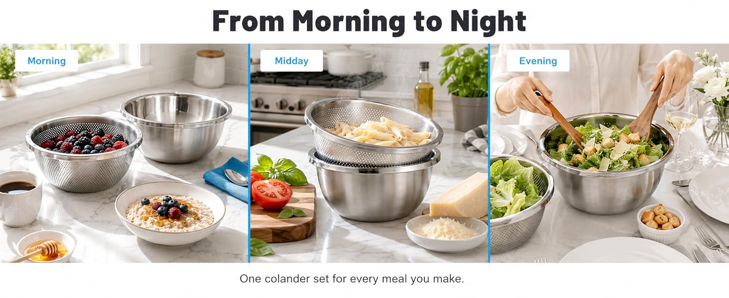 Paoli 304 Stainless Steel Fine Mesh Colander Set