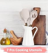 Silicone Kitchen Utensils Set, Deedro 7 Pieces Cooking Utensils Set Silicone Spatula Set with Nat...