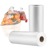 2 Rolls Plastic Produce Bags for Groceries, 30x50cm(12x20in) Durable Clear Food Storage Bags for ...