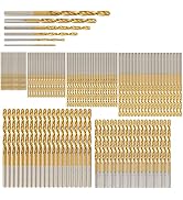 COMOWARE 120 Pcs Metric Drill Bit Set, Small Drill Bits, Titanium Drill Bits Set, High Speed Stee...