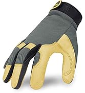 Intra-FIT General Work Gloves, Deerskin Construction Gloves,Soft, Improved Dexterity
