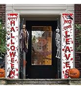 Trgowaul Halloween Door Decorations Scary Halloween Front Door Porch Sign, Bloody Happy Halloween...