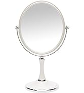 YEAKE Vintage Table Mirror with Stand 8-inch Double Sided Swivel 1X/3X Magnification Desk Mirror ...
