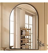 GLSLAND 24x36 inch Arch Bathroom Mirror - Arched Bathroom Mirror/Wall Mounted Vanity Mirror - Arc...