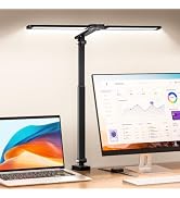 CHARYJOD LED Desk Lamp for Office Home, Height Adjustable Architect Desk Light with Clamp, Eye Ca...