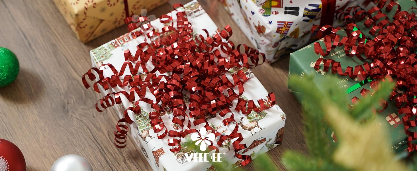 red christmas ribbon bow