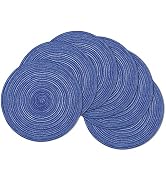 SHACOS Round Braided Placemats 15 inch Set of 6 Washable Kitchen Table Placemats for Home Wedding...