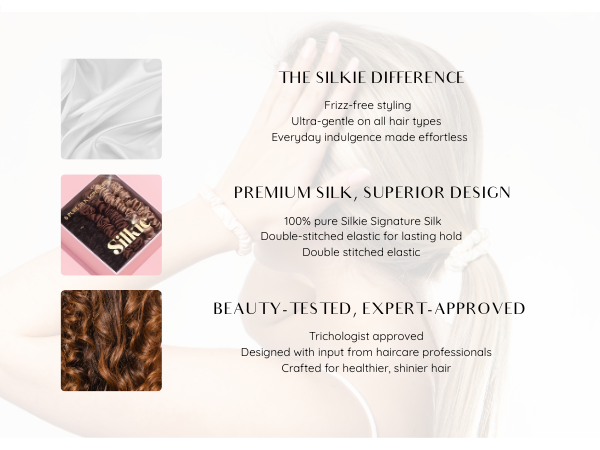 silkie silk scrunchies premium superior 100% pure double stiched