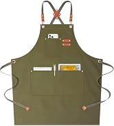 AFUN Chef Aprons for Women Men with Oversized Pockets, 12-Ounce Cotton Canvas Cross Back Water Re...