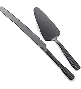 Seeshine Black Cake Cutter Set, Stainless Steel Cake Cutting Utensils Include 13-inch Cake Knife ...