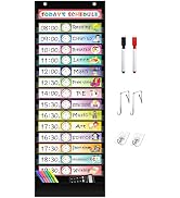 REGELETO 15+1 Pockets Daily Schedule Pocket Chart with 30 Pcs Double-Sided Reusable Cards, Schedu...