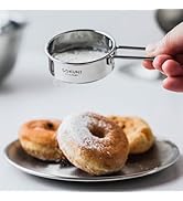 1 Cups Baking Flour Sieve, Stainless Steel Vintage One-Hand Sifter,Used For Rapid Screening Of Fl...