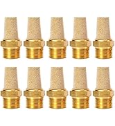 Quickun Air Pneumatic Mufflers, 1/4" Male Thread Sintered Bronze Exhaust Muffler Silencer (Pack o...