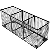 WenkeDigi New Pencil Holder, Metal Mesh Desk Organize for Pens, Kitchen Utensil Caddy,3 Compartme...