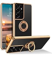 BENTOBEN Compatible with Samsung Galaxy S21 Ultra Case with 360° Ring Holder, Shockproof Slim Kic...