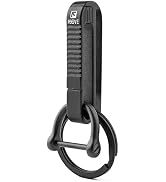 TISUR Belt Loop Keychain Clip, Titanium Key Holder with detachable black Ti key ring for duty bel...