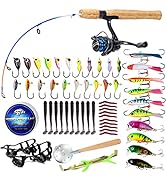 Sougayilang Ice Fishing Rod and Reel Combo, Ice Fishing Gear Complete Kit, Include Ice Jig and Ic...