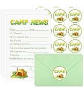 24 Set Summer Camp Stationery,Fill in the Blank Letter Writing Paper with Envelopes,Sleepaway Cam...