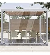 Clear Tarps Heavy Duty Waterproof, Transparent PVC Vinyl Tarpaulin with Grommets, Ropes, Reinforc...
