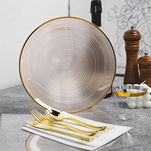 orange disposable dinnerware set