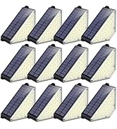 TECKNET Solar Step Lights for Outside, 2 Modes Brightness Adjustable, 24 LEDs Solar Deck Lights, ...