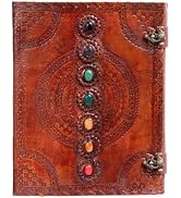 Hell Blues Leather Unlined Bound Journal 13 x 10 inches Large Rustic Diary Seven Chakra Medieval ...