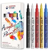 TFIVE Paint Marker Paint Pens - 5 Colors Acrylic Permanent Marker, 0.7mm Extra Fine Tip Paint Pen...